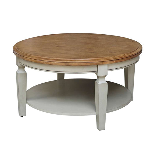 International Concepts - Vista Round Coffee Table in Hickory/Stone Finish - OT41-15CR view 1