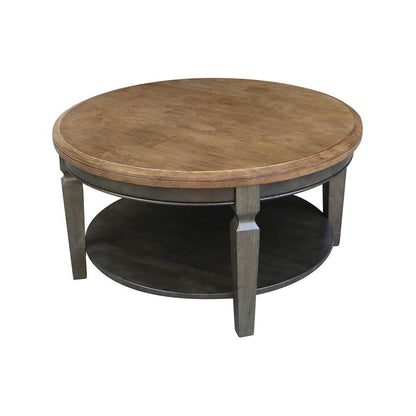International Concepts - Vista Round Coffee Table in Hickory/Washed Coal Finish - OT45-15CR view 1