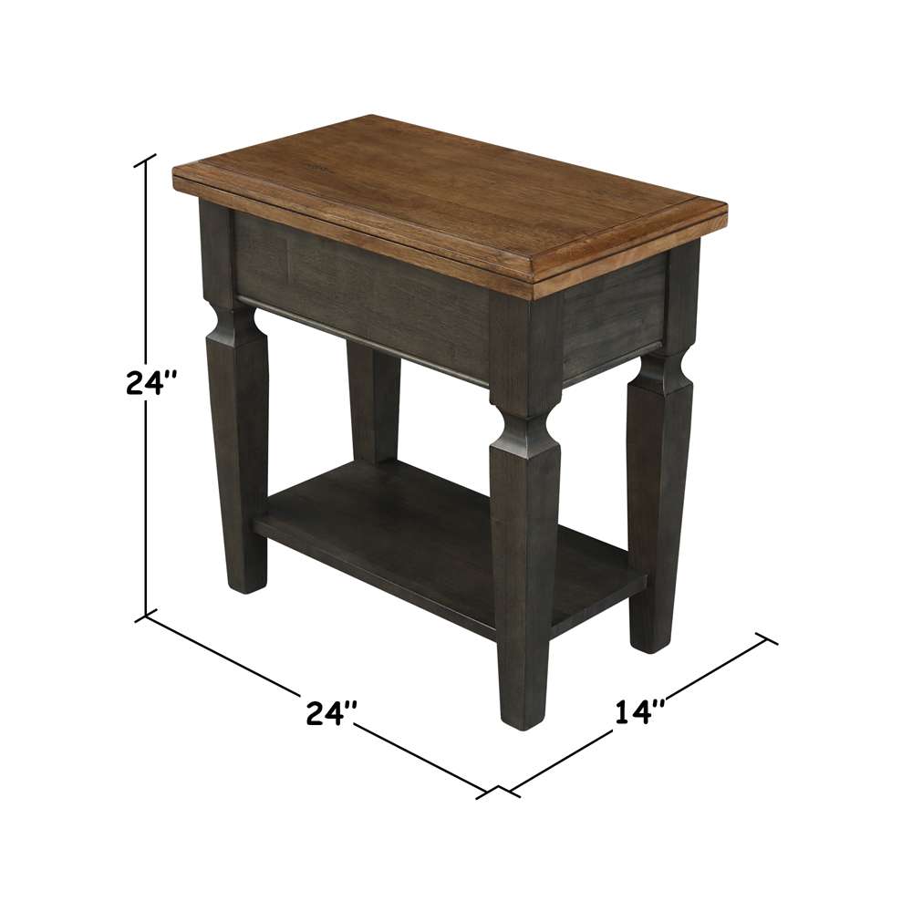 International Concepts - Vista Side Table in Hickory/Washed Coal Finish - OT45-15E2 view 2