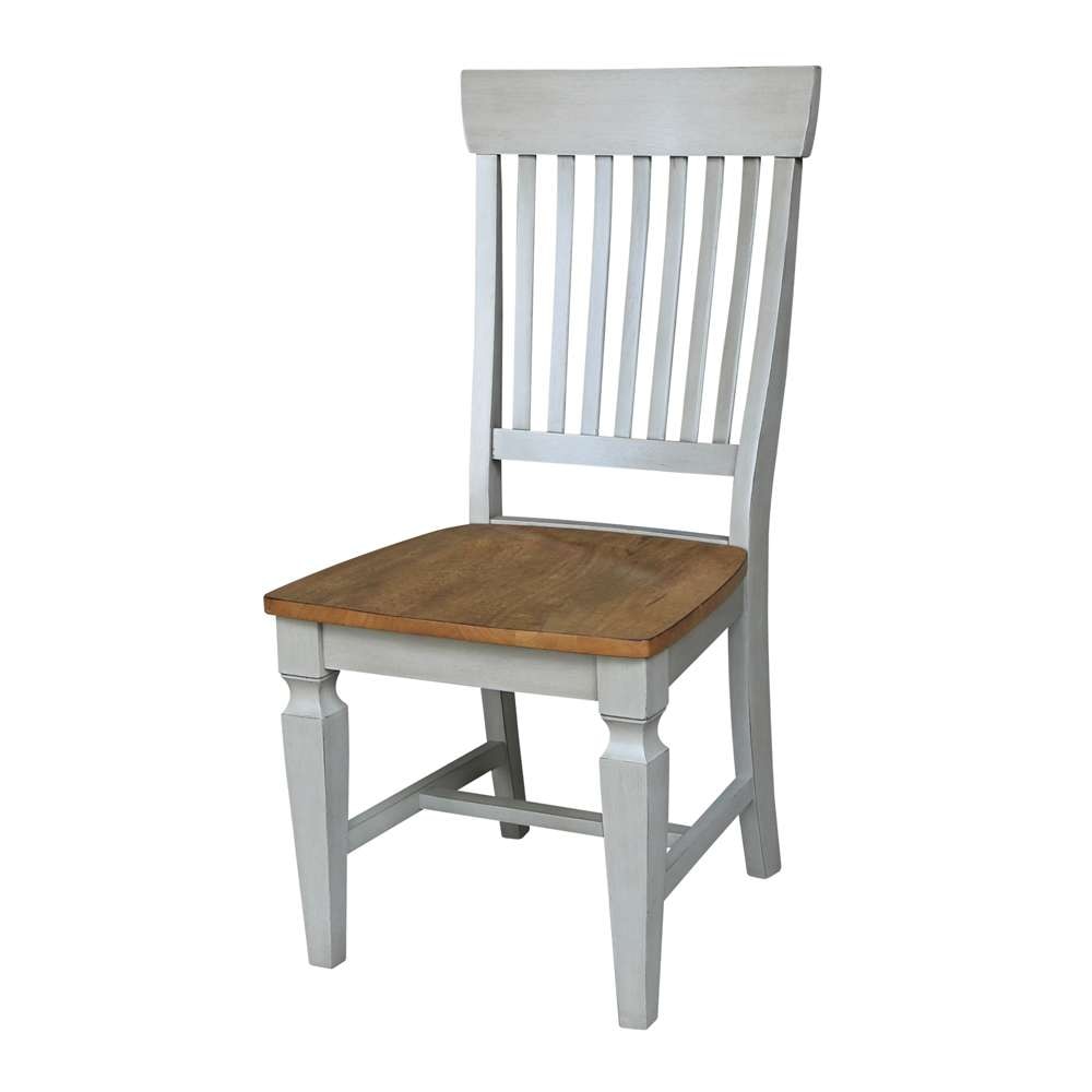International Concepts - Vista Slat Back Chair in Hickory/Stone Finish (Set of 2) - C41-65P view 1