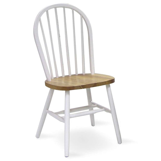 International Concepts - Windsor 37in High Spindleback Chair - Plain Legs in White / Natural Finish - C02-212 view 1