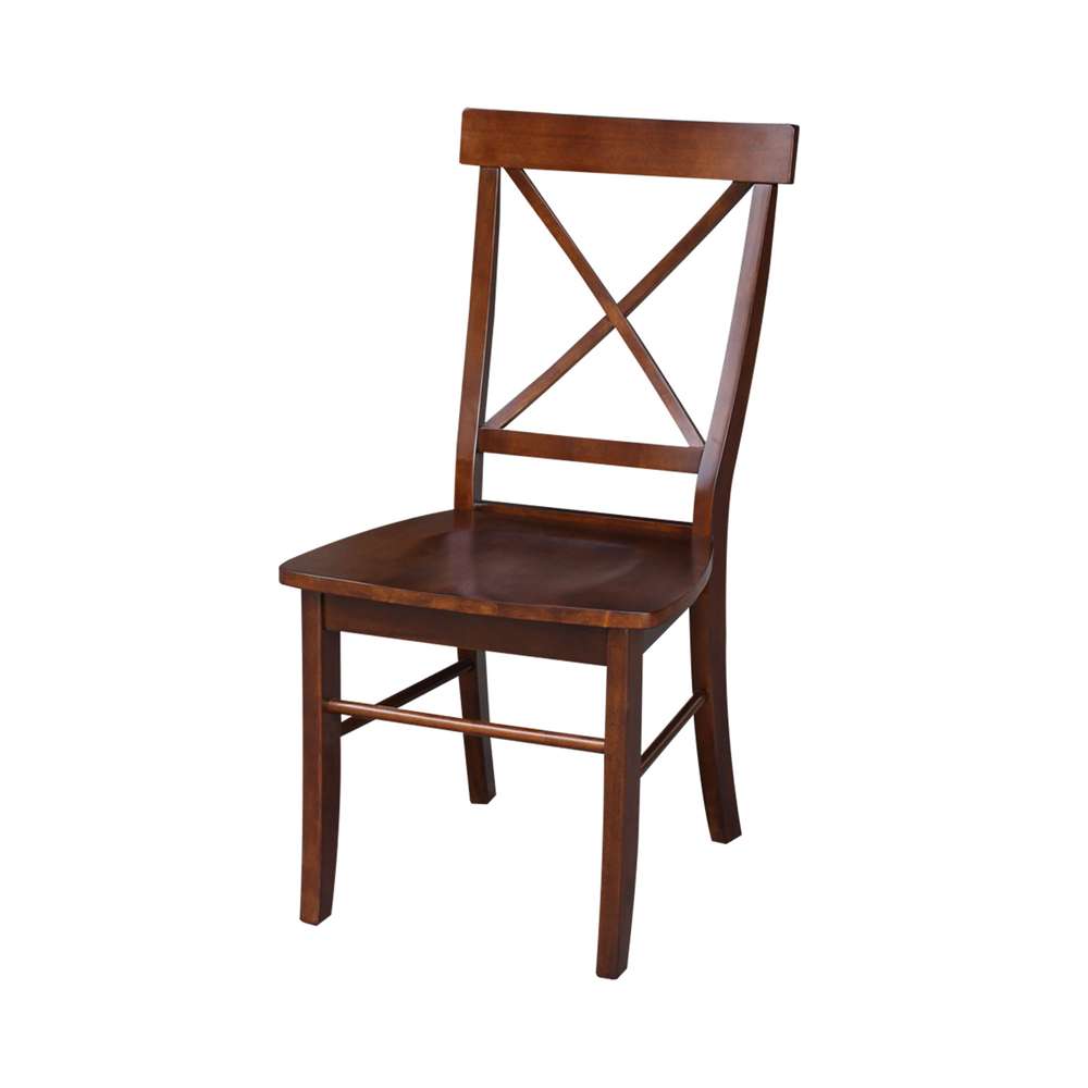 International Concepts - X-Back Chair with Solid Wood Seat in Espresso Finish (Set of 2) - C581-613P view 1