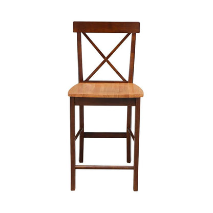 International Concepts - X-Back Counter Height Stool - 24inSH in Cinnemon/Espresso Finish - S58-6132 view 6