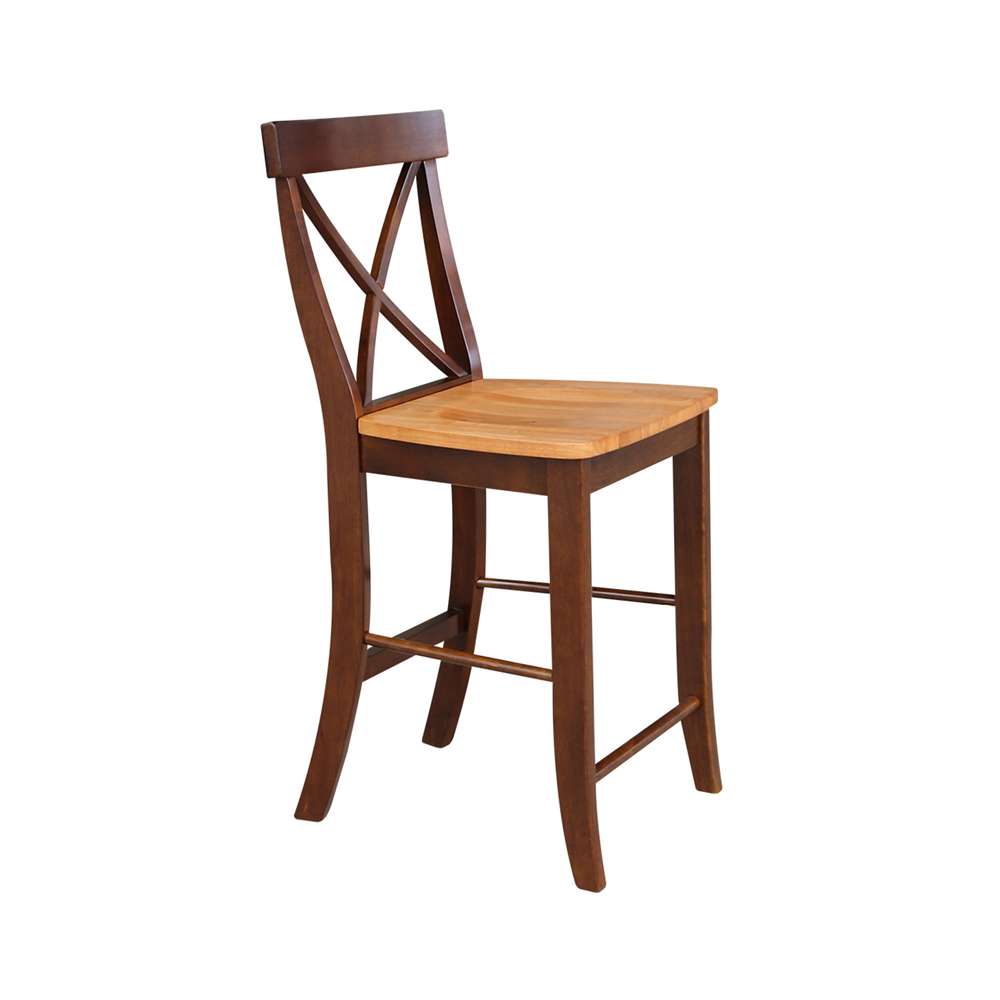 International Concepts - X-Back Counter Height Stool - 24inSH in Cinnemon/Espresso Finish - S58-6132 view 7