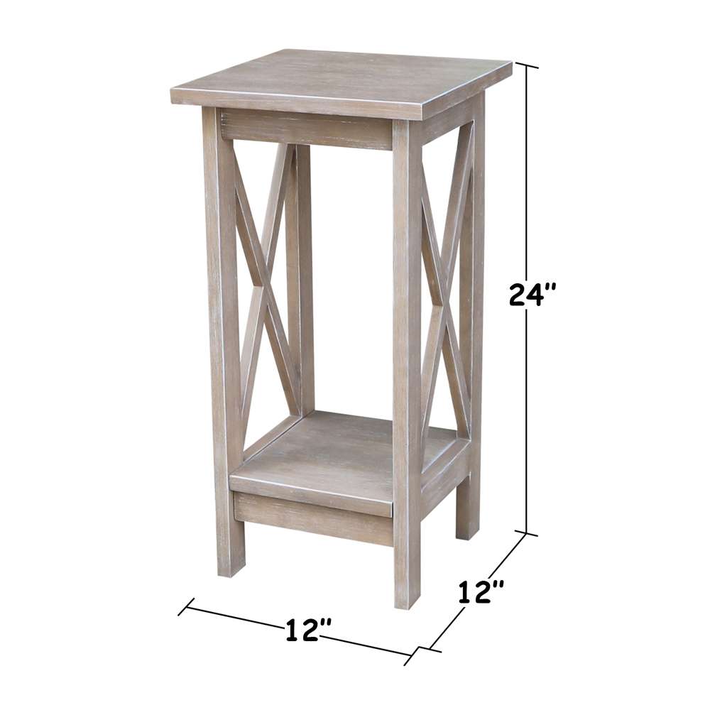 International Concepts - 24in X-Sided Plant Stand in Washed Gray Taupe Finish - OT09-3071X veiw 2