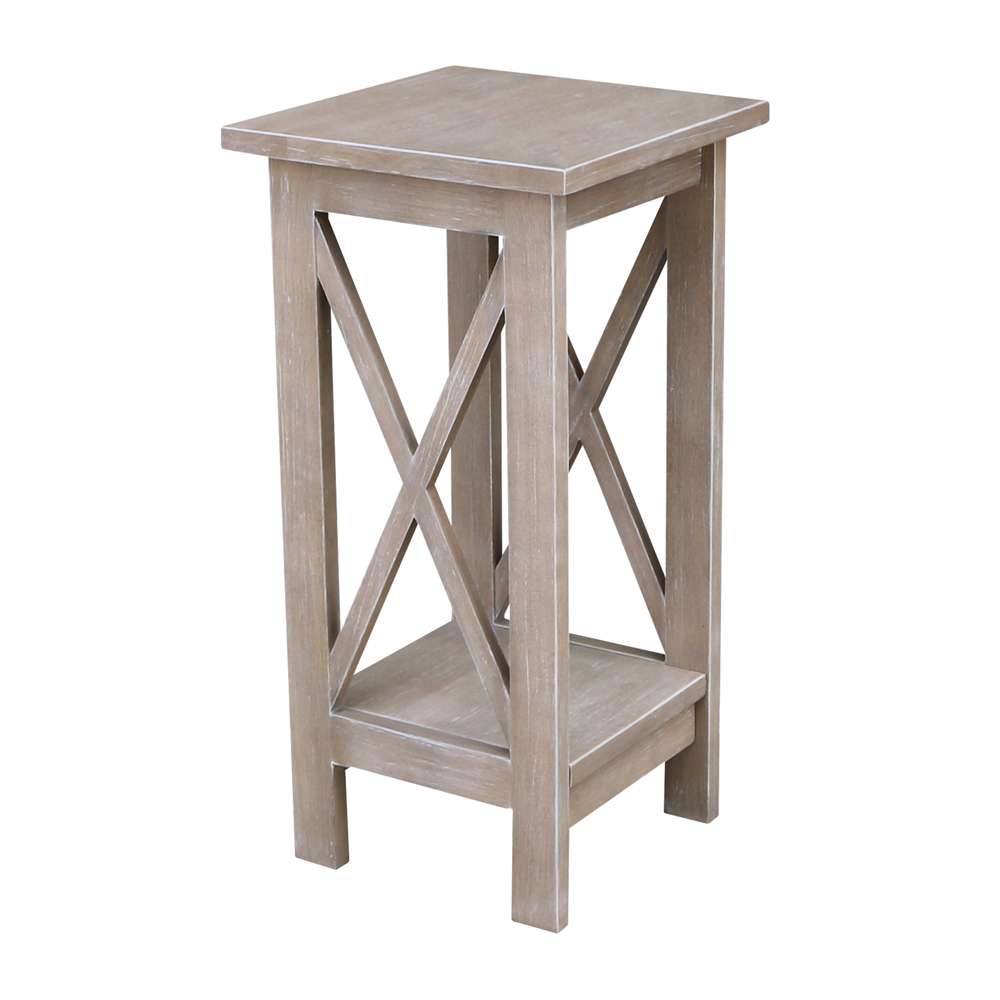 International Concepts - 24in X-Sided Plant Stand in Washed Gray Taupe Finish - OT09-3071X veiw 4