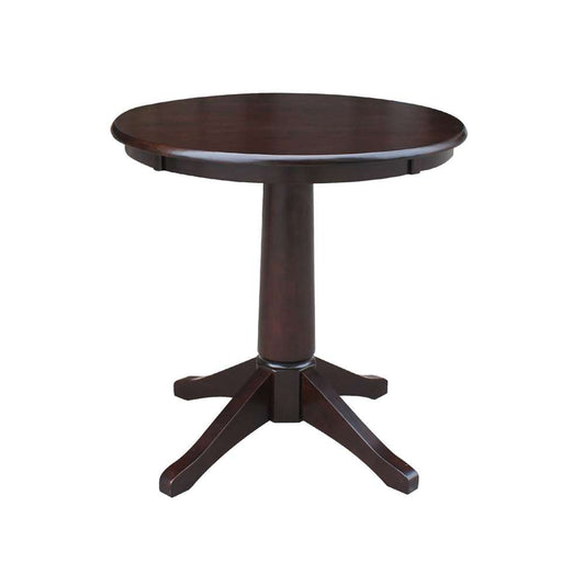 International Concepts - 30in Round Top Ped Table - 28.9inH in Rich Mocha Finish - K15-30RT-27B veiw 1