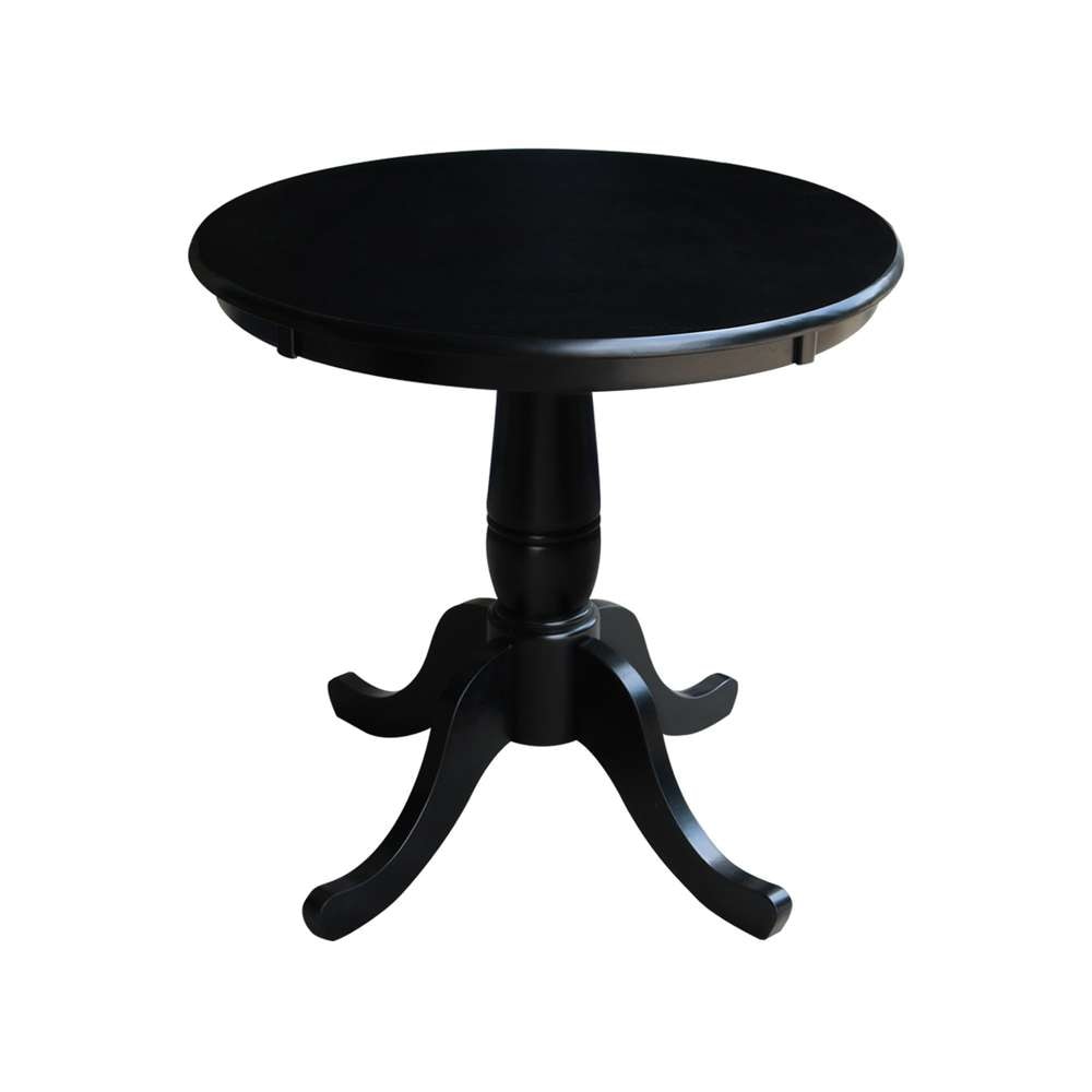 International Concepts - 30in Round Top Ped Table - 29.1inH in Black Finish - K46-30RT veiw 1