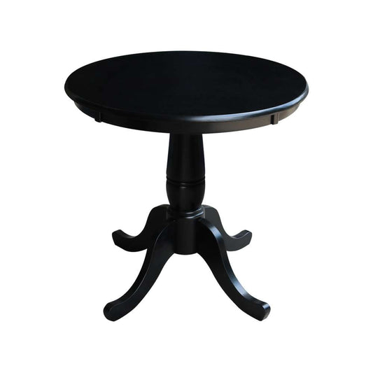 International Concepts - 30in Round Top Ped Table - 29.1inH in Black Finish - K46-30RT veiw 1