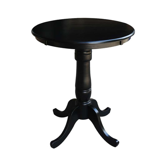 International Concepts - 30in Round Top Ped Table - 35.1inH in Black Finish - K46-30RT-6B veiw 1