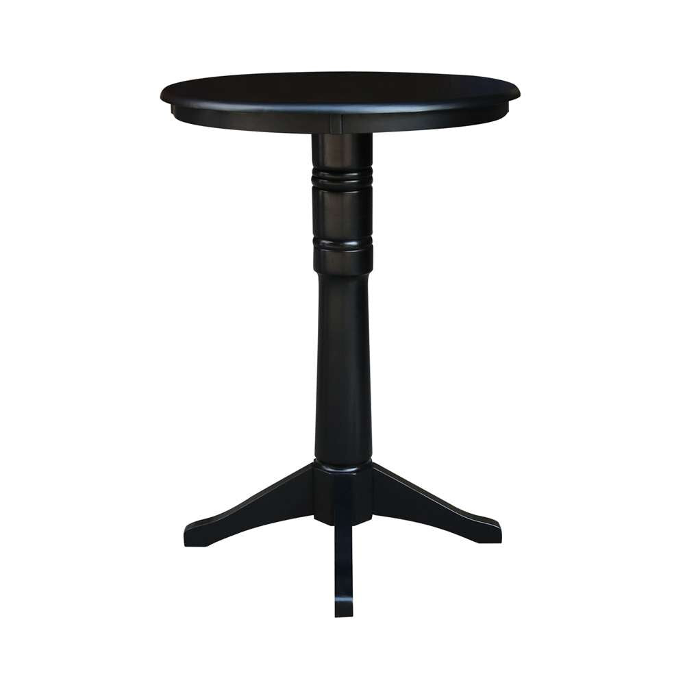 International Concepts - 30in Round Top Ped Table - 40.9inH in Black Finish - K46-30RT-27B-6B-2 veiw 3