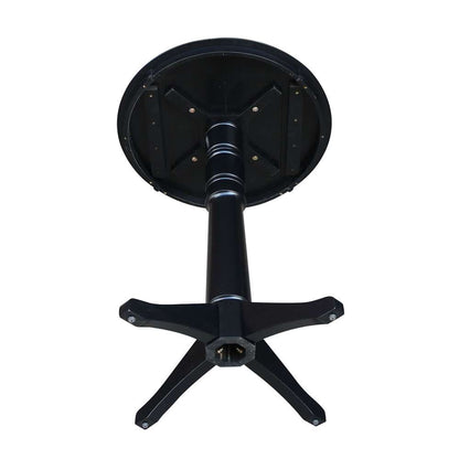 International Concepts - 30in Round Top Ped Table - 40.9inH in Black Finish - K46-30RT-27B-6B-2 veiw 4