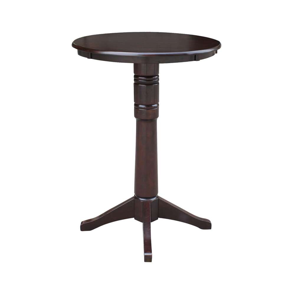 International Concepts - 30in Round Top Ped Table - 40.9inH in Rich Mocha Finish - K15-30RT-27B-6B-2 veiw 3