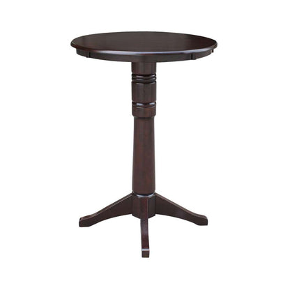 International Concepts - 30in Round Top Ped Table - 40.9inH in Rich Mocha Finish - K15-30RT-27B-6B-2 veiw 3