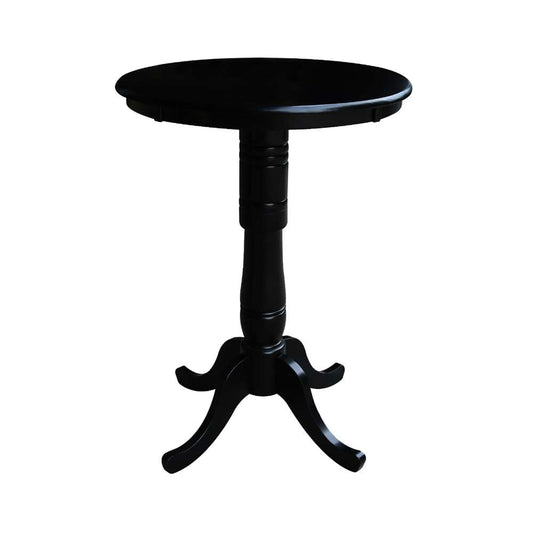 International Concepts - 30in Round Top Ped Table - 41.1inH in Black Finish - K46-30RT-6B-2 veiw 1