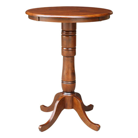 International Concepts - 30in Round Top Ped Table - 41.1inH in Espresso Finish - K581-30RT-6B-2 veiw 1