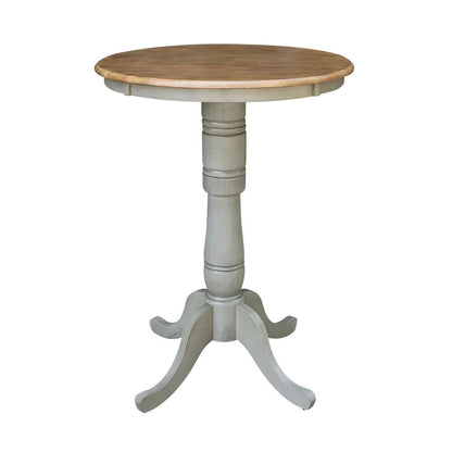 International Concepts - 30in Round Top Ped Table - 41.1inH in Hickory/Stone Finish - K41-30RT-6B-2 veiw 1