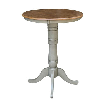 International Concepts - 30in Round Top Ped Table - 41.1inH in Hickory/Stone Finish - K41-30RT-6B-2 veiw 3