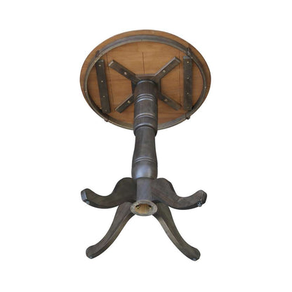 International Concepts - 30in Round Top Ped Table - 41.1inH in Hickory/Washed Coal Finish - K45-30RT-6B-2 veiw 4