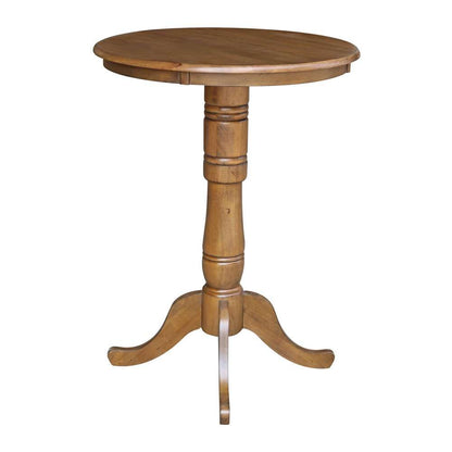 International Concepts - 30in Round Top Ped Table - 41.1inH in Pecan Finish - K59-30RT-6B-2 veiw 3
