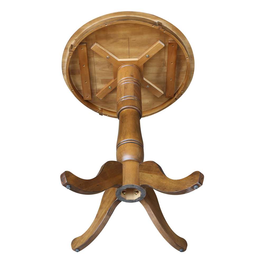 International Concepts - 30in Round Top Ped Table - 41.1inH in Pecan Finish - K59-30RT-6B-2 veiw 4