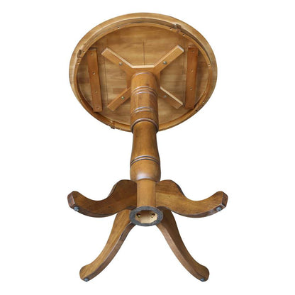 International Concepts - 30in Round Top Ped Table - 41.1inH in Pecan Finish - K59-30RT-6B-2 veiw 4