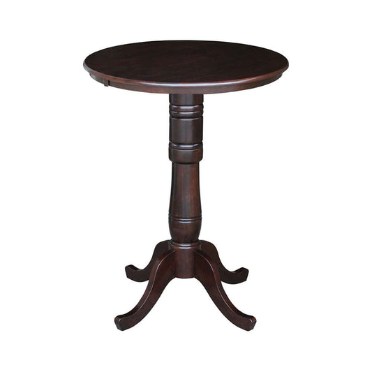 International Concepts - 30in Round Top Ped Table - 41.1inH in Rich Mocha Finish - K15-30RT-6B-2 veiw 1