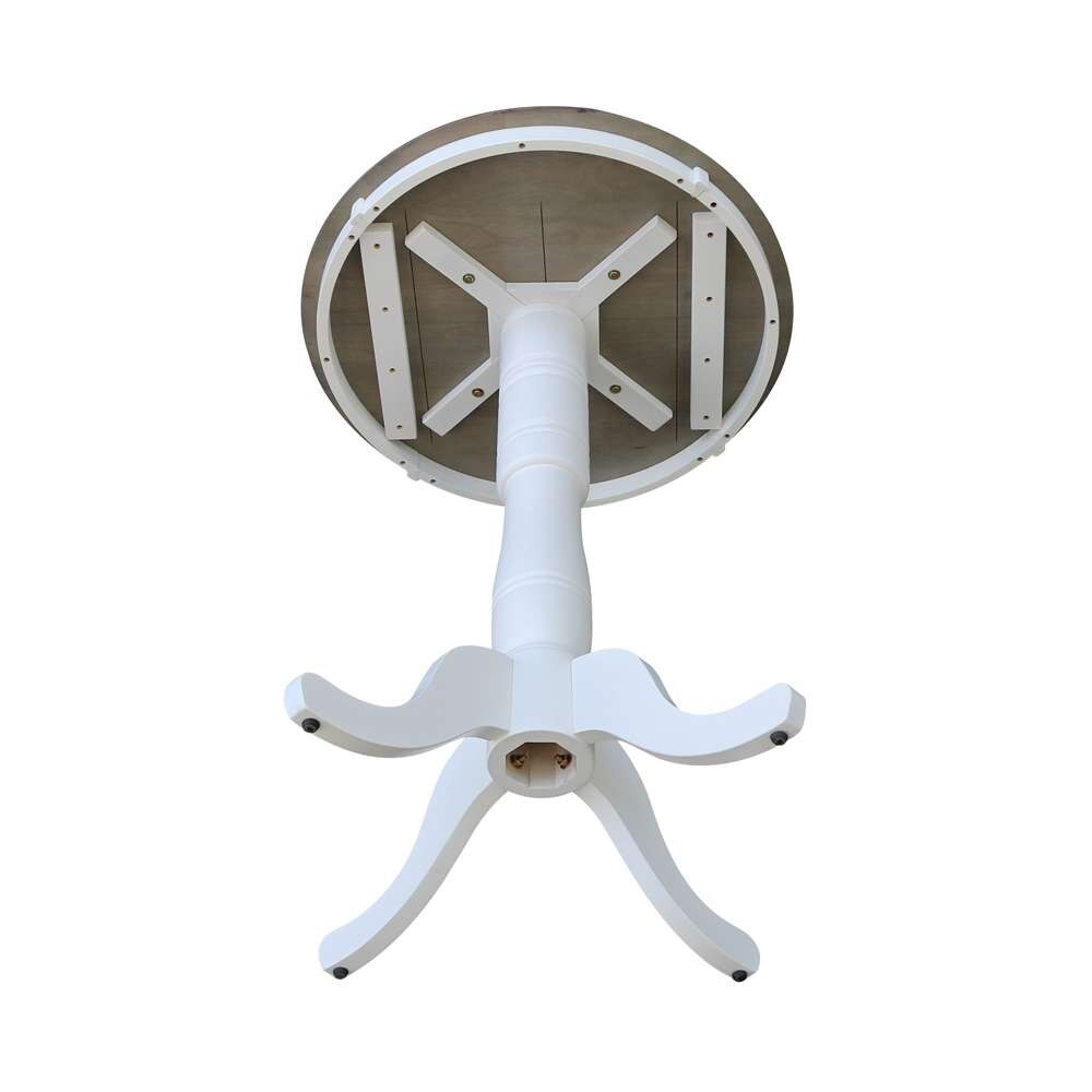 International Concepts - 30in Round Top Ped Table - 41.1inH in White/Heather Gray Finish - K05-30RT-6B-2 veiw 4
