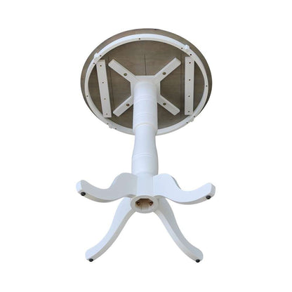 International Concepts - 30in Round Top Ped Table - 41.1inH in White/Heather Gray Finish - K05-30RT-6B-2 veiw 4