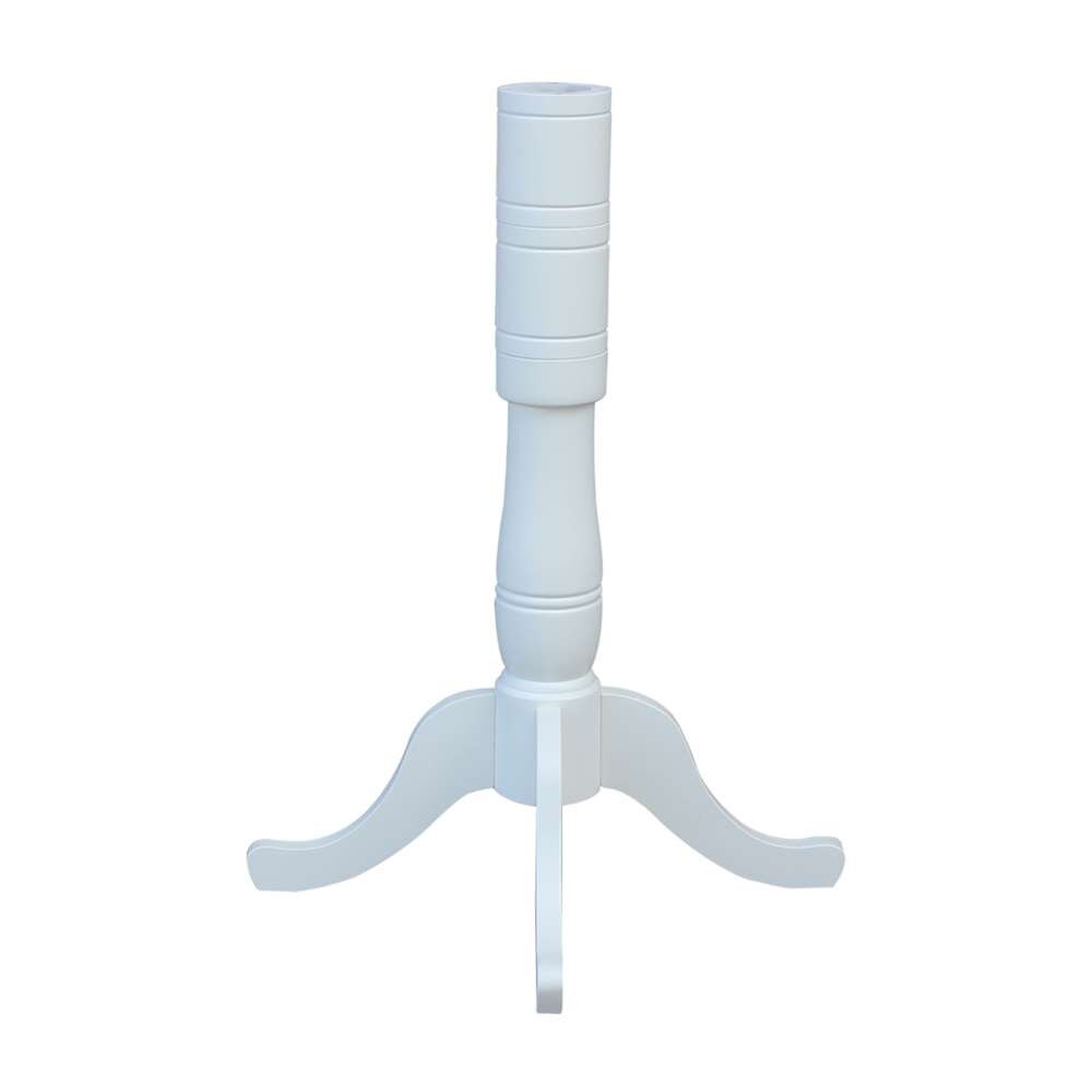 International Concepts - 30in Round Top Ped Table - 41.1inH in White Finish - K08-30RT-6B-2 veiw 2