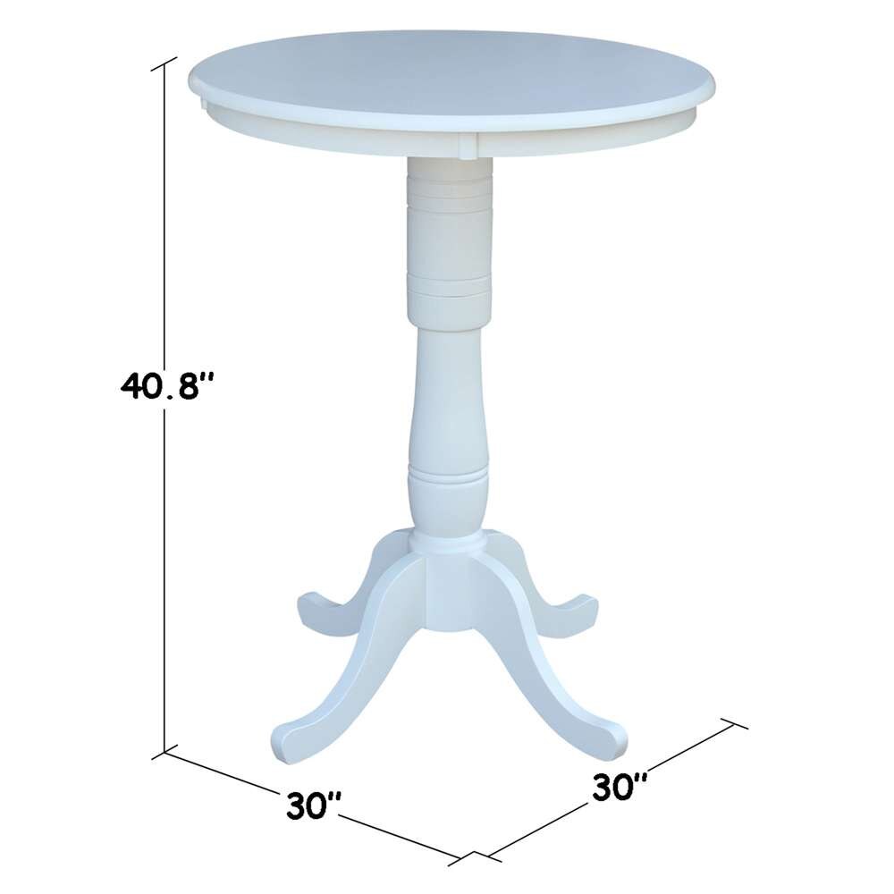 International Concepts - 30in Round Top Ped Table - 41.1inH in White Finish - K08-30RT-6B-2 veiw 3