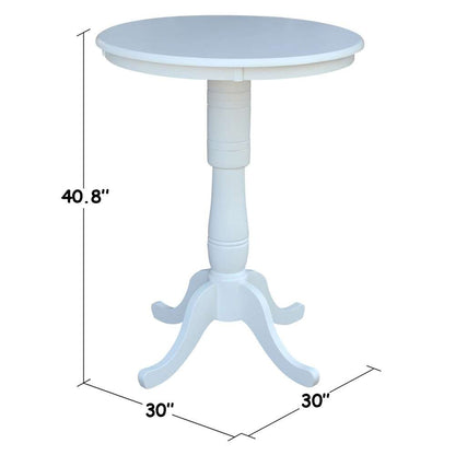 International Concepts - 30in Round Top Ped Table - 41.1inH in White Finish - K08-30RT-6B-2 veiw 3