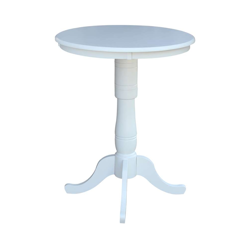 International Concepts - 30in Round Top Ped Table - 41.1inH in White Finish - K08-30RT-6B-2 veiw 5