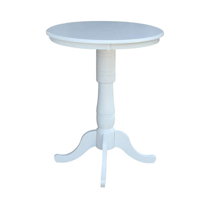 International Concepts - 30in Round Top Ped Table - 41.1inH in White Finish - K08-30RT-6B-2 veiw 5