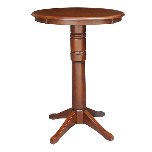 International Concepts - 30in Round Top Ped Table - 41.9inH in Espresso Finish - K581-30RT-27B-6B-2 veiw 1