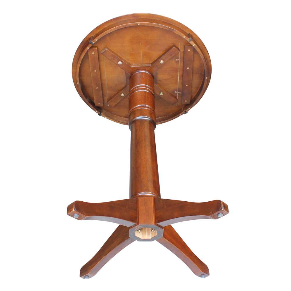 International Concepts - 30in Round Top Ped Table - 41.9inH in Espresso Finish - K581-30RT-27B-6B-2 veiw 4