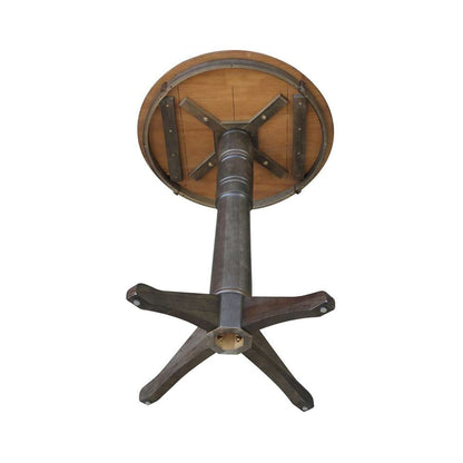 International Concepts - 30in Round Top Ped Table - 41.9inH in Hickory/Washed Coal Finish - K45-30RT-27B-6B-2 veiw 4