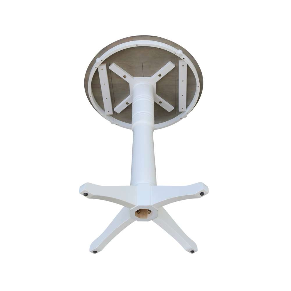 International Concepts - 30in Round Top Ped Table - 41.9inH in White/Heather Gray Finish - K05-30RT-27B-6B-2 veiw 4