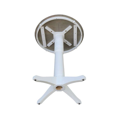 International Concepts - 30in Round Top Ped Table - 41.9inH in White/Heather Gray Finish - K05-30RT-27B-6B-2 veiw 4