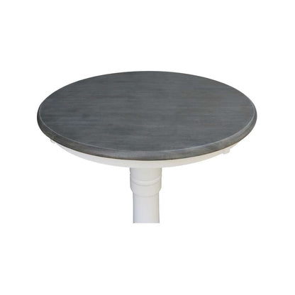 International Concepts - 30in Round Top Ped Table - 41.9inH in White/Heather Gray Finish - K05-30RT-27B-6B-2 veiw 5