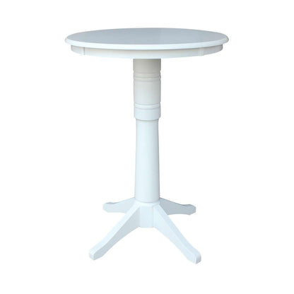 International Concepts - 30in Round Top Ped Table - 41.9inH in White Finish - K08-30RT-27B-6B-2 veiw 1