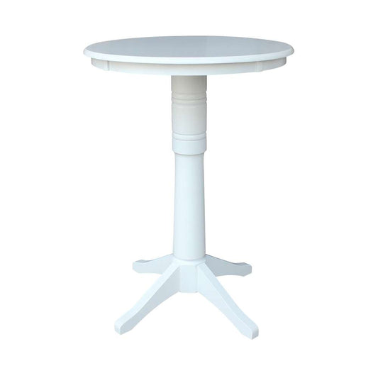 International Concepts - 30in Round Top Ped Table - 41.9inH in White Finish - K08-30RT-27B-6B-2 veiw 1