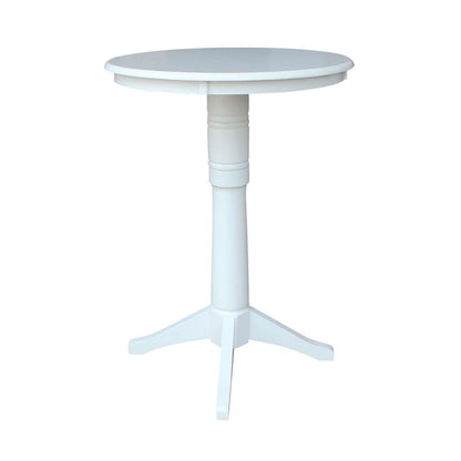 International Concepts - 30in Round Top Ped Table - 41.9inH in White Finish - K08-30RT-27B-6B-2 veiw 3