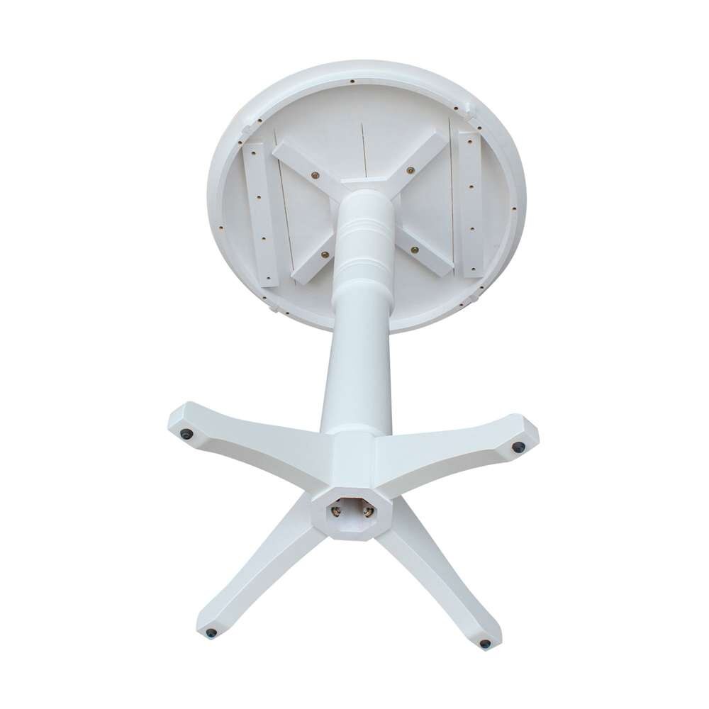 International Concepts - 30in Round Top Ped Table - 41.9inH in White Finish - K08-30RT-27B-6B-2 veiw 4