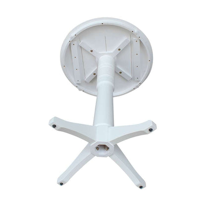International Concepts - 30in Round Top Ped Table - 41.9inH in White Finish - K08-30RT-27B-6B-2 veiw 4