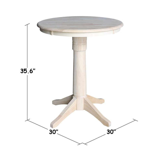 International Concepts - 30in Round Top Ped Table - 41.9inH - K-30RT-27B-6B-2 veiw 2