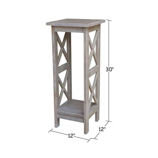 International Concepts - 30in X-Sided Plant Stand in Washed Gray Taupe Finish - OT09-3070X veiw 2