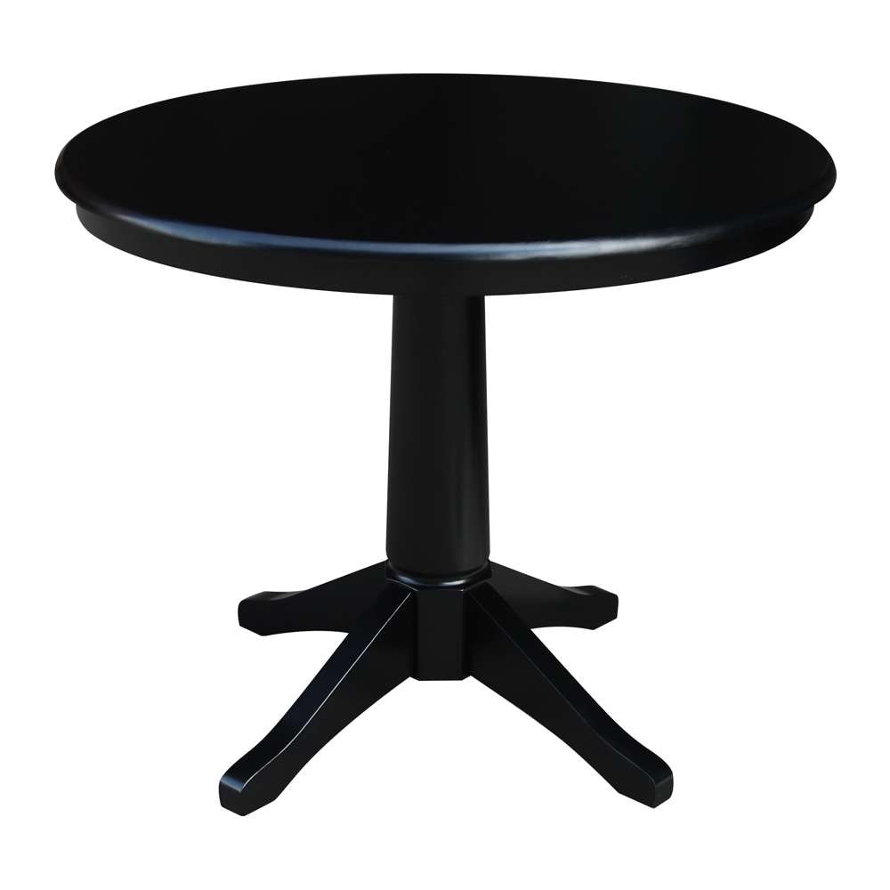 International Concepts - 36in Round Top Ped Table - 28.9inH in Black Finish - K46-36RT-27B veiw 1