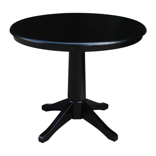 International Concepts - 36in Round Top Ped Table - 28.9inH in Black Finish - K46-36RT-27B veiw 1