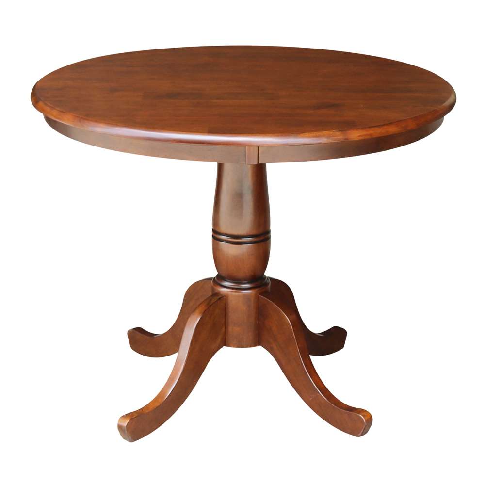 International Concepts - 36in Round Top Ped Table - 29.1inH in Espresso Finish - K581-36RT veiw 1
